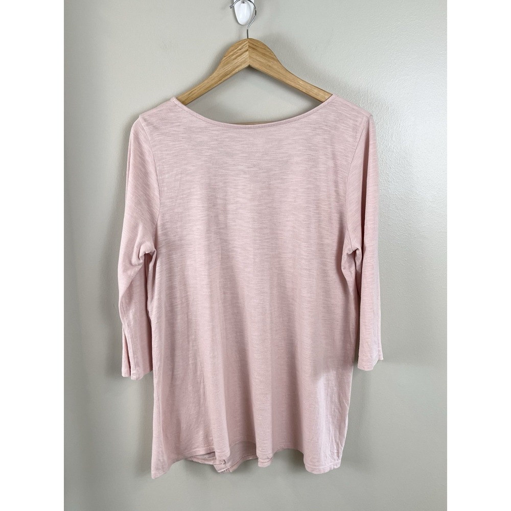 Pure Jill J Jill Asymmetric Button Tunic Pink Scoop Neck M Petite Cotton Modal - Picture 4 of 7